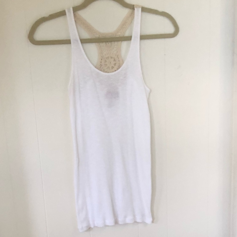 Mudd Cotton Tank with Crocheted Back